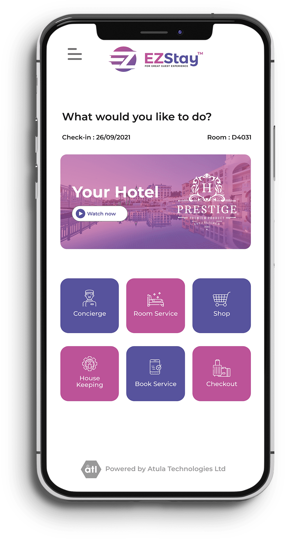 Every service (e.g. Concierge, Housekeeping, Room Service etc.) is configurable offering maximum scalability, security and flexibility.